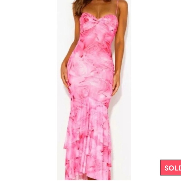 Vibrant Pink Floral Maxi Dress - Picture 1 of 4